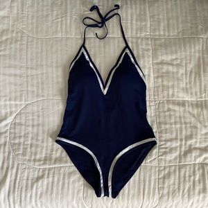 Navy blue one piece swimsuit